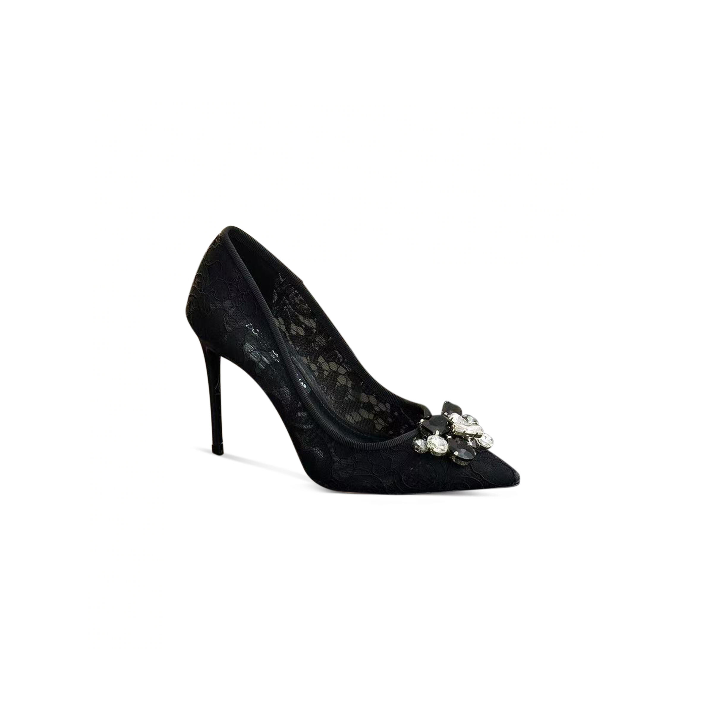 DOLCE GABBANA RAINBOW LACE PUMPS IN LUREX LACE 365890